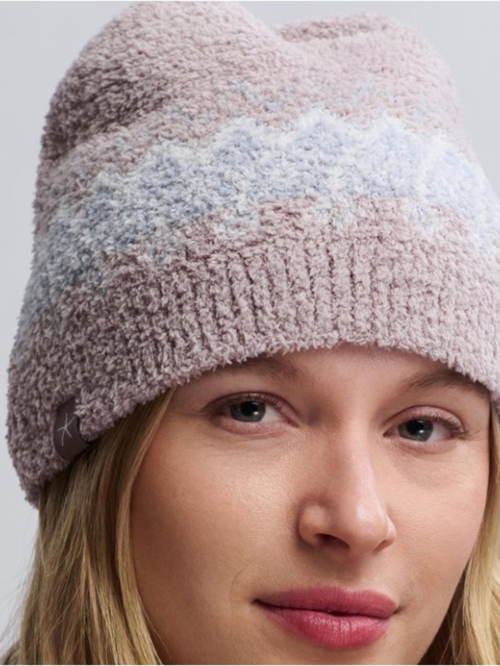 NWT Barefoot Dreams Cozy Chic Fair Isle Beanie Taupe Multi